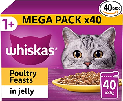 Whiskas Poultry Feast in Jelly 1+ 40 pack