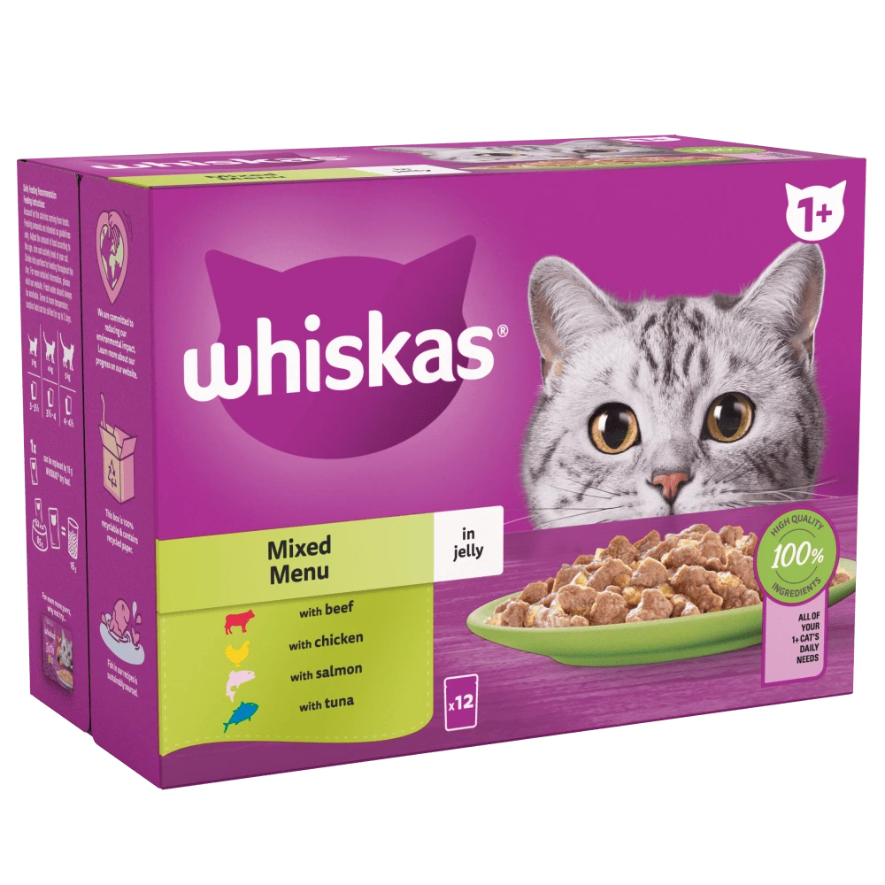 Whiskas 1+ Fish & Meaty In Jelly 12pk