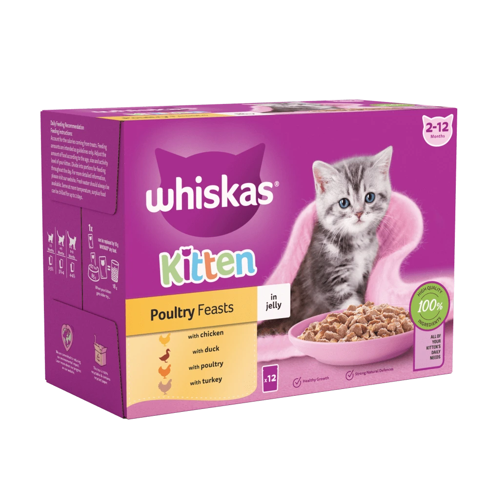 Whiskas Kitten Poultry and mixed menu in Jelly 12 pack