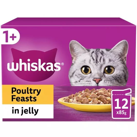 Whiskas Poultry Feast in Jelly 1+ 12 pack