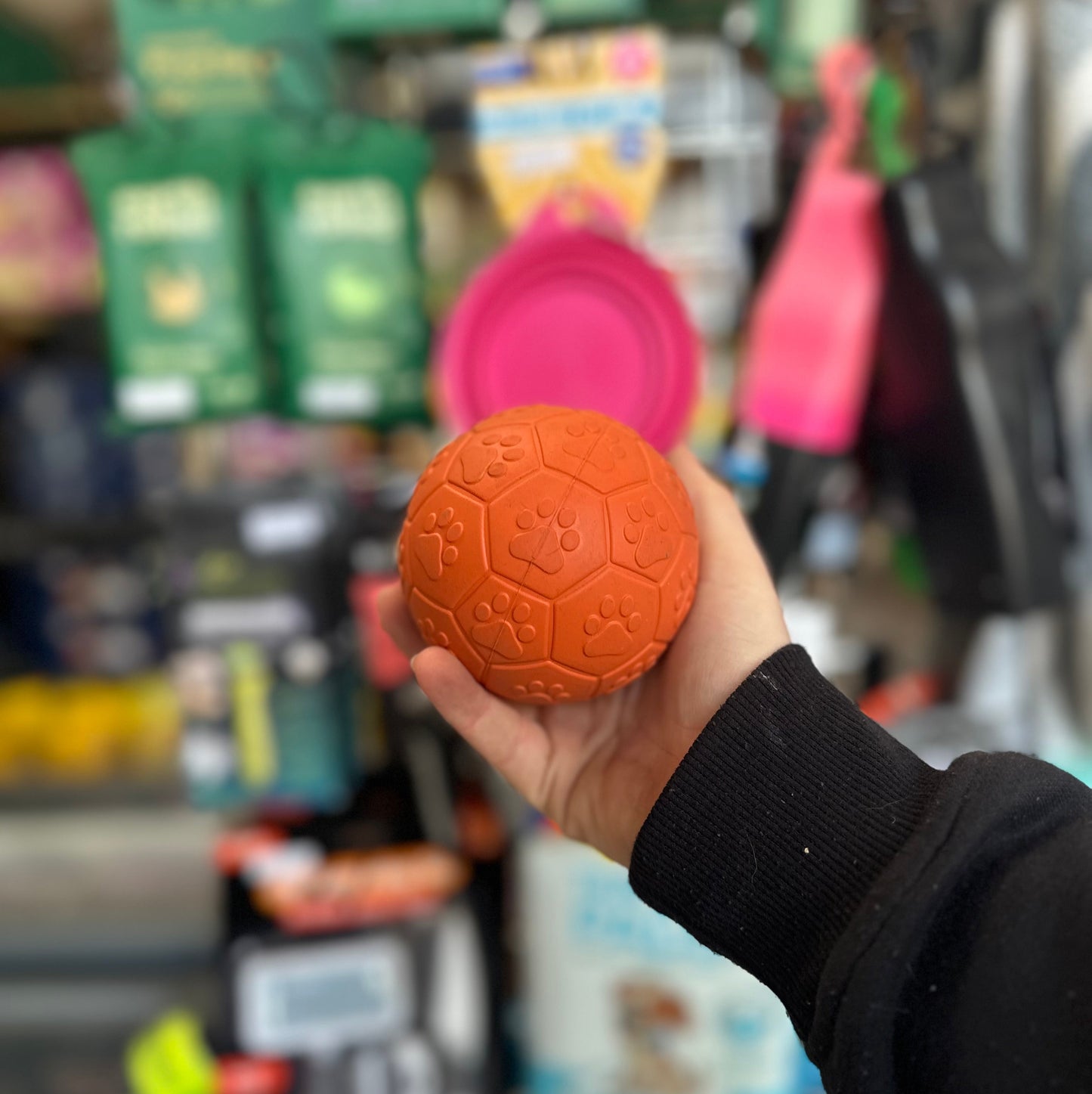 Orange Paw Print Ball