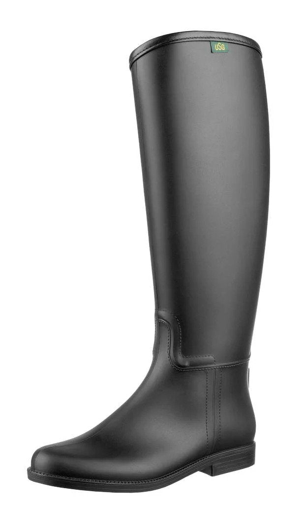 Image of a black USG Knee Length Riding Boot on a white background.