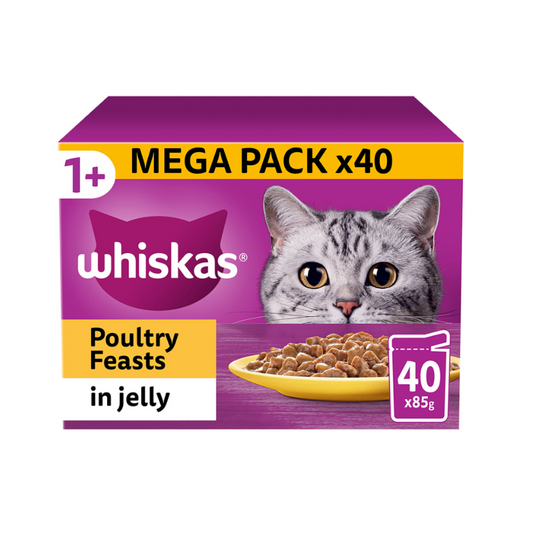 Whiskas Poultry Feast in Jelly 1+ 40 pack