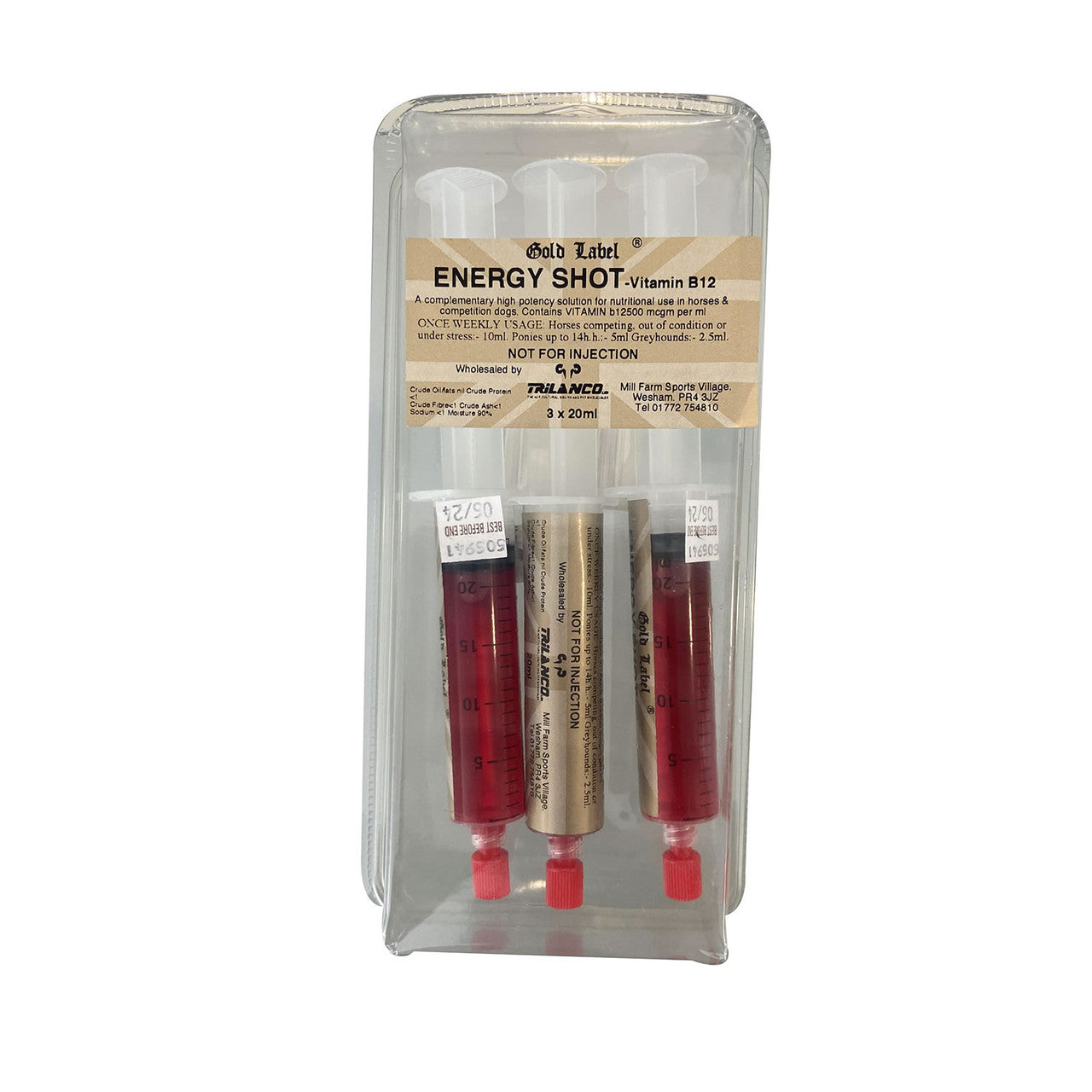 Gold Label Energy Shot 20ml Syringe x 3 Pack